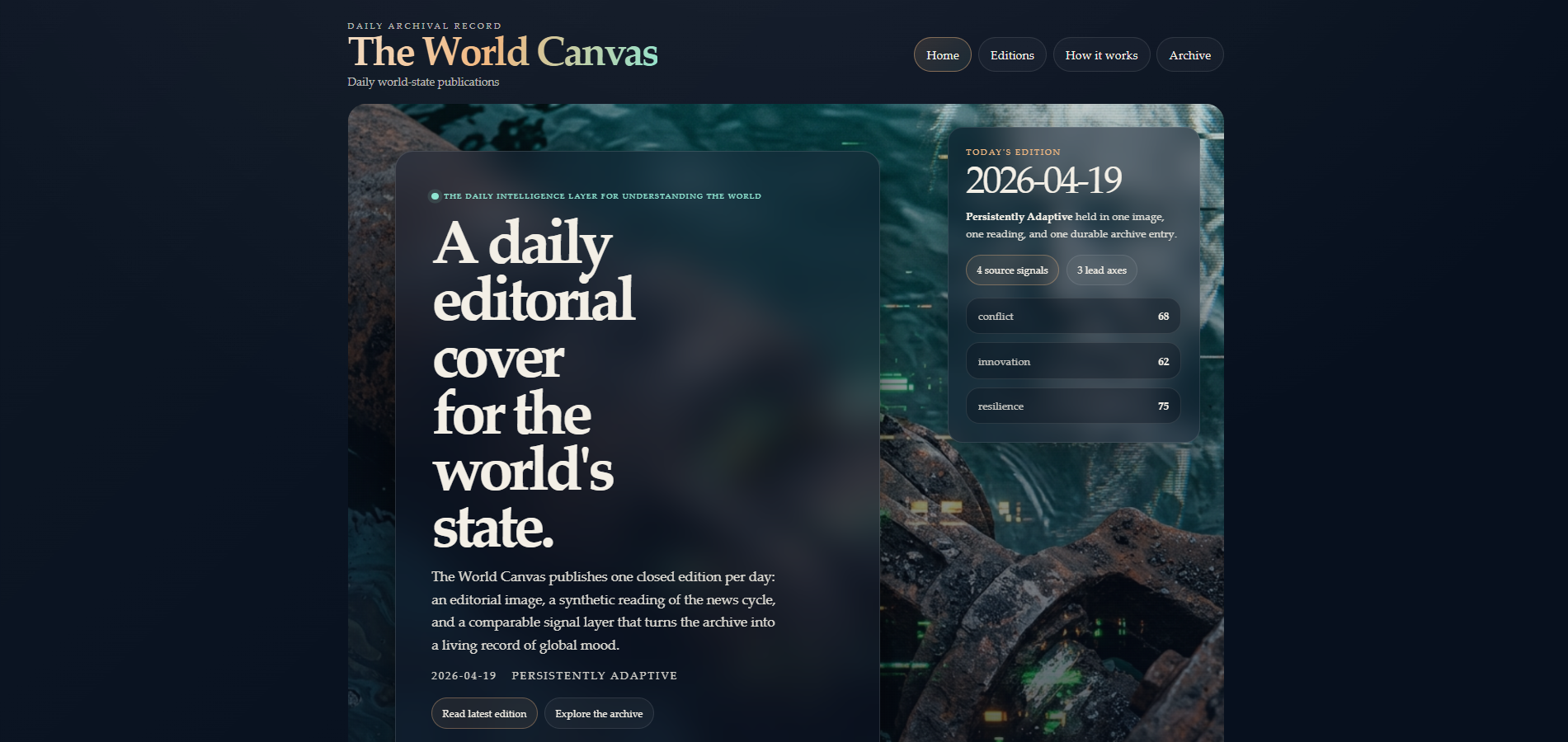Vista principal de The World Canvas